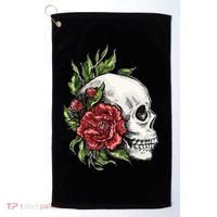 Skull Roses Golf Towel thumb 0