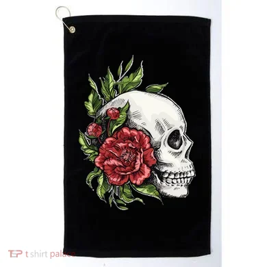 Skull Roses Golf Towel