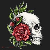 Skull Roses Golf Towel thumb 3