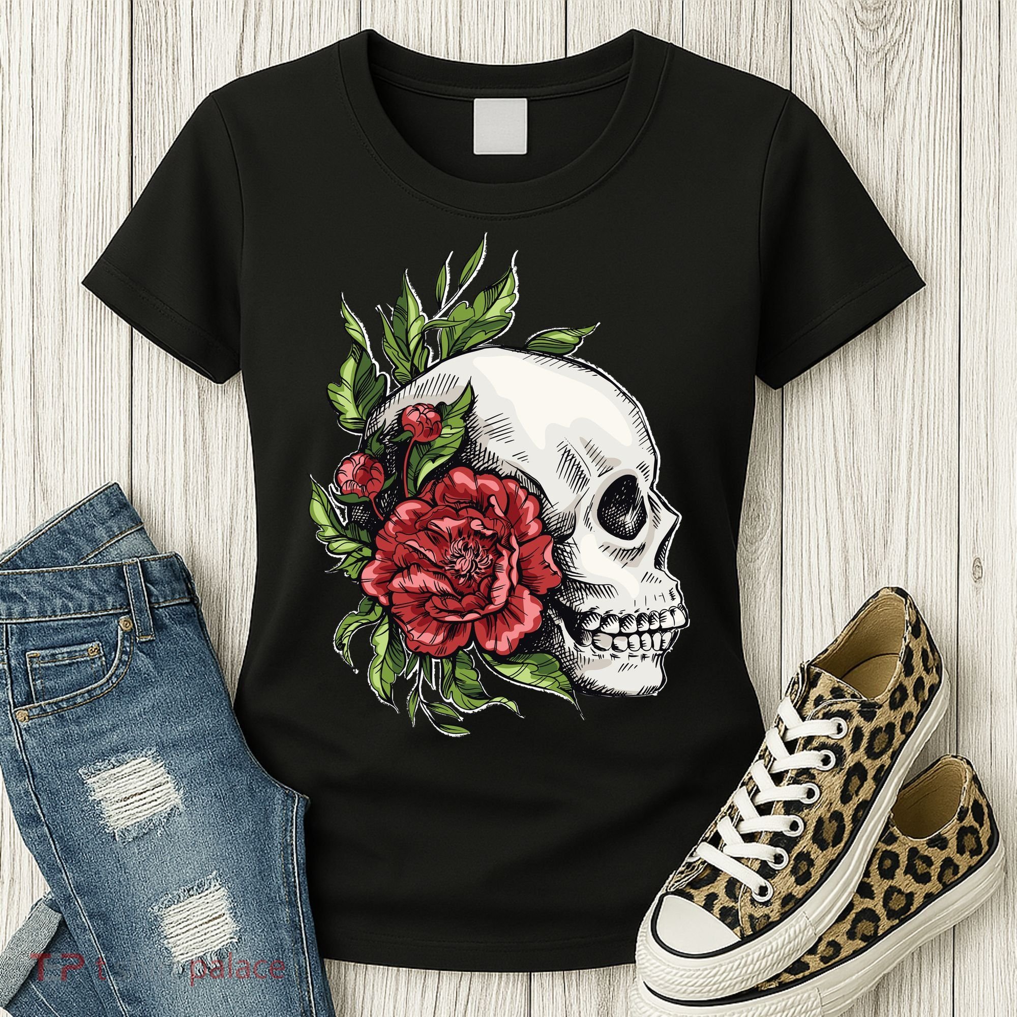 Skull Roses Women's T-Shirt