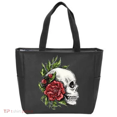 Skull Roses Tote Bag