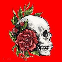 Skull Roses Santa Hat thumb 1