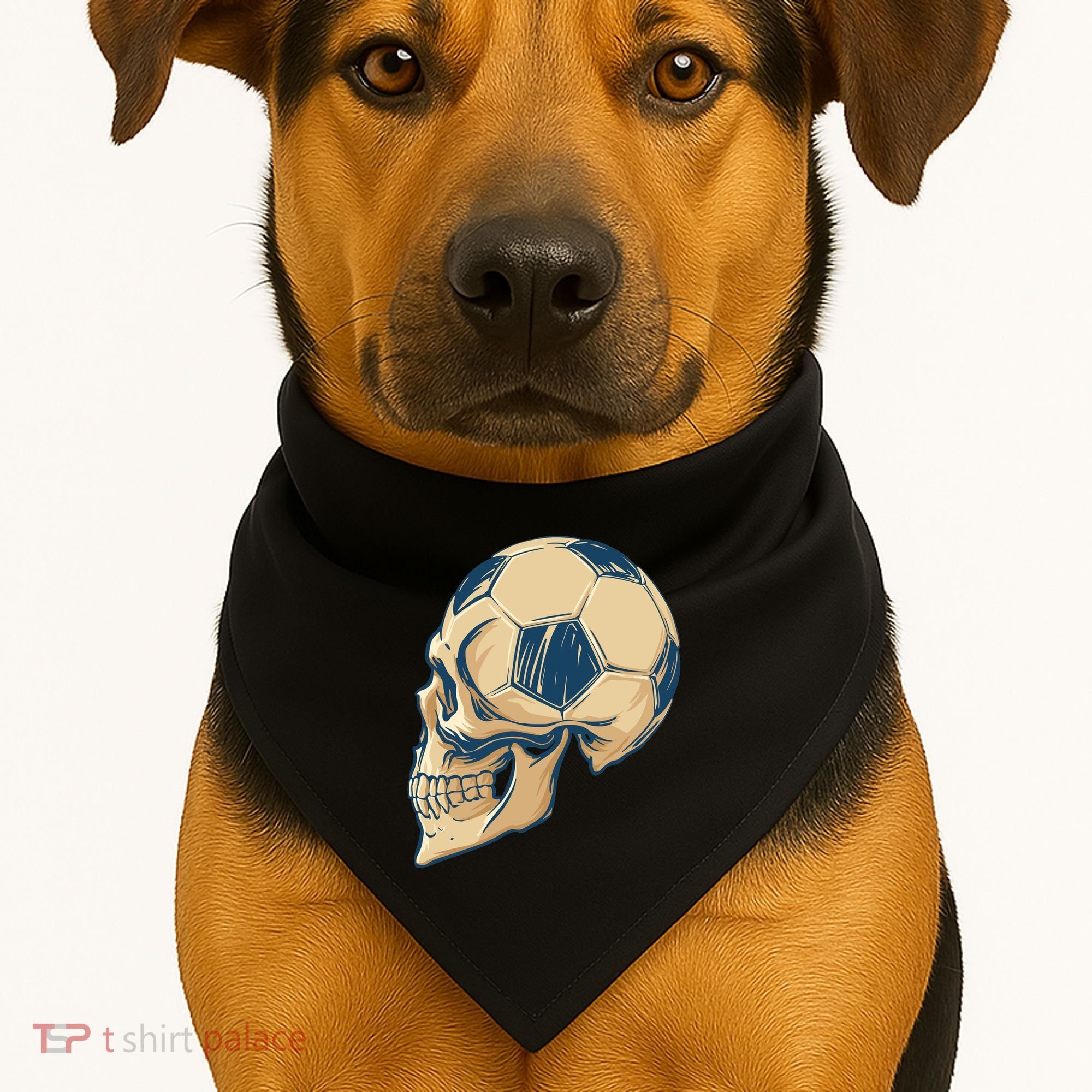 Skull Soccer Ball USA-Made Doggie Bandana