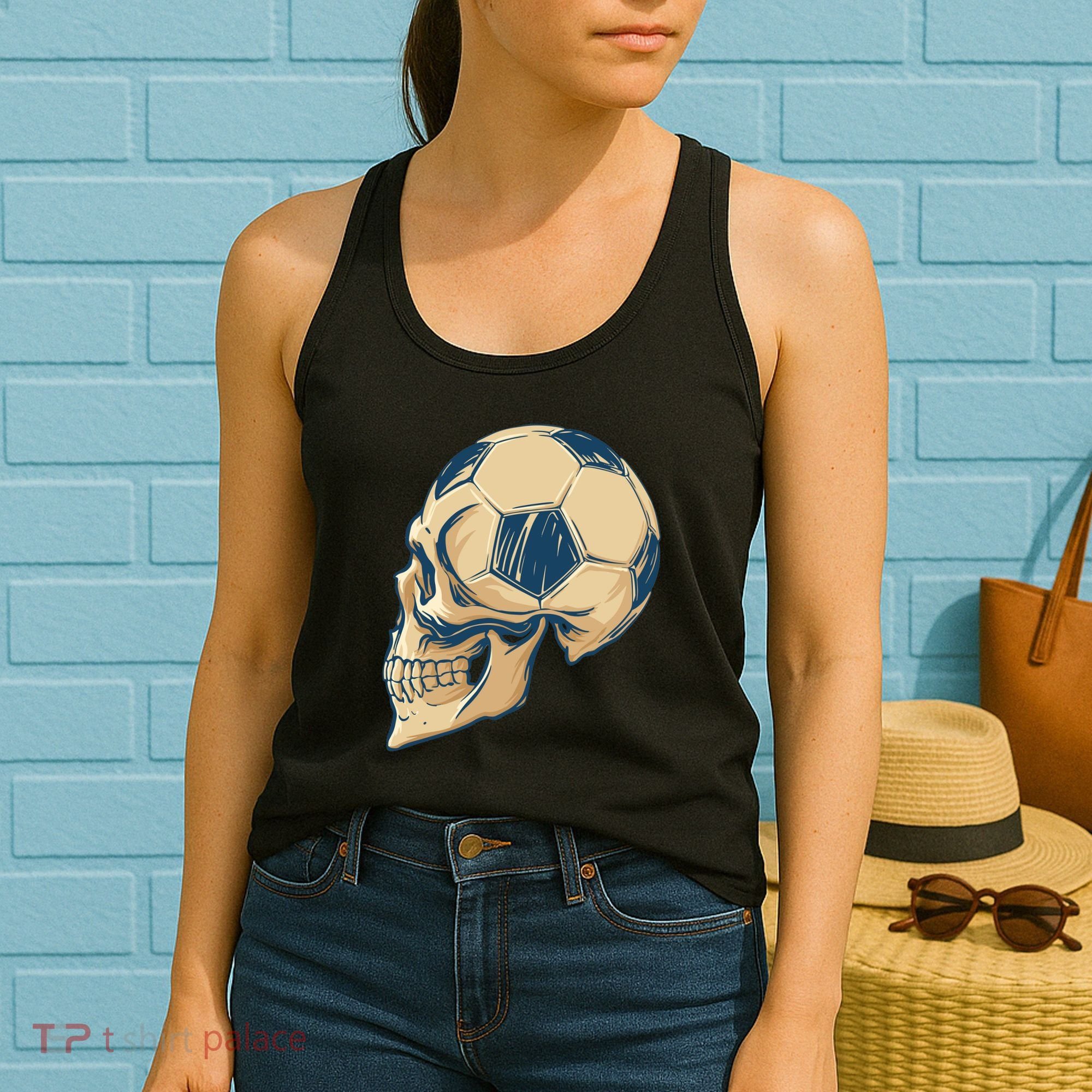 Skull Soccer Ball Women's Tank Top
