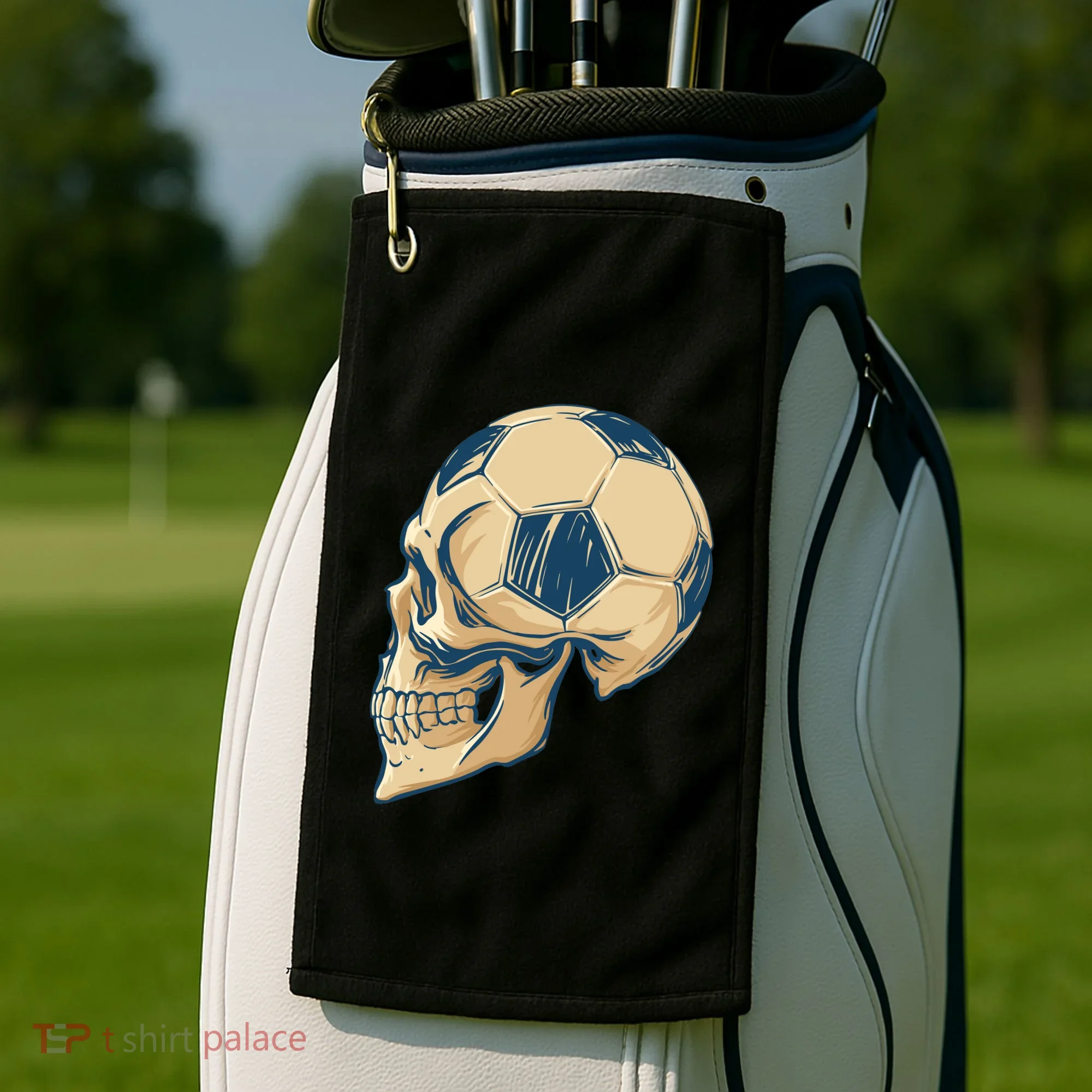 Skull Soccer Ball Golf Towel