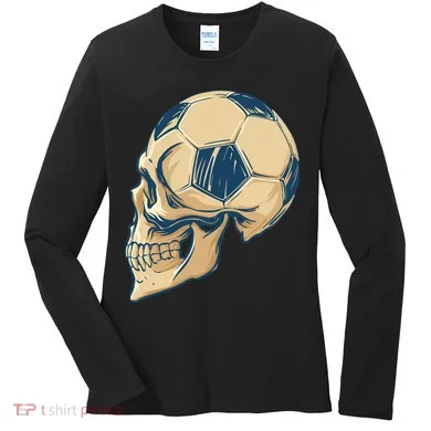 Skull Soccer Ball Women's Long Sleeve Shirt
