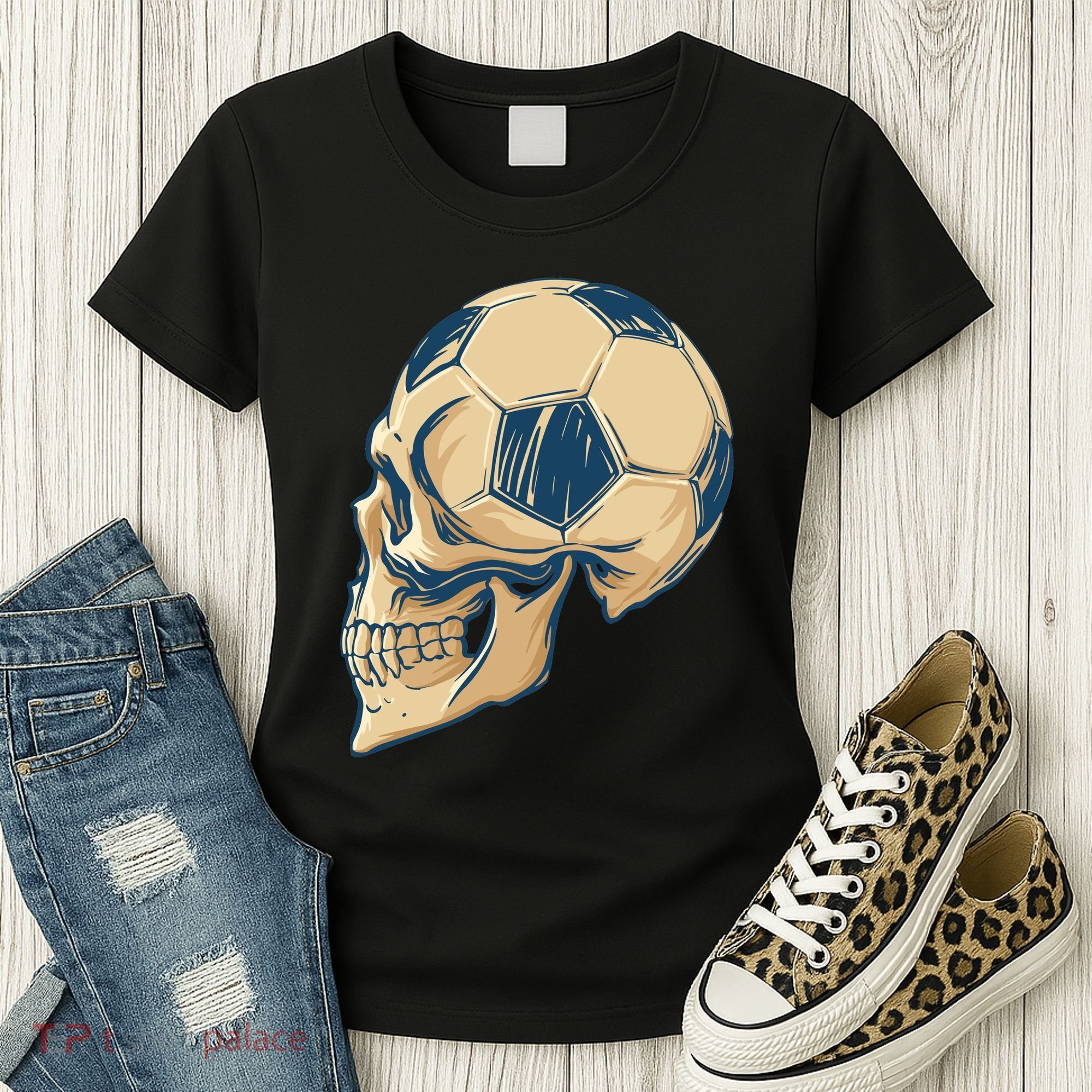 Skull Soccer Ball Women's T-Shirt