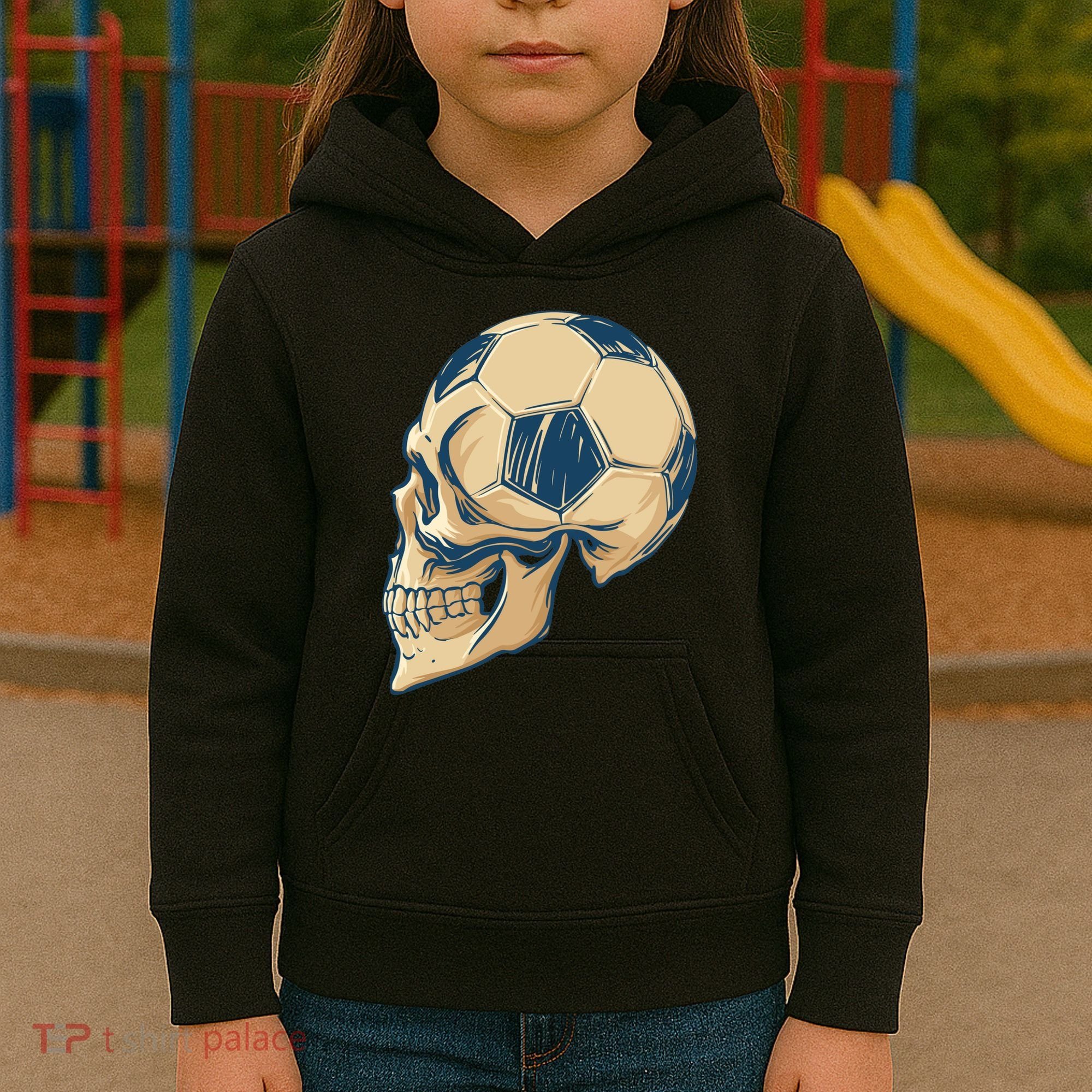 Skull Soccer Ball Kids Hoodie