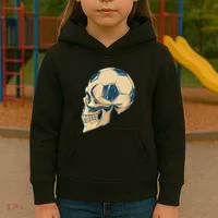 Skull Soccer Ball Kids Hoodie thumb 3