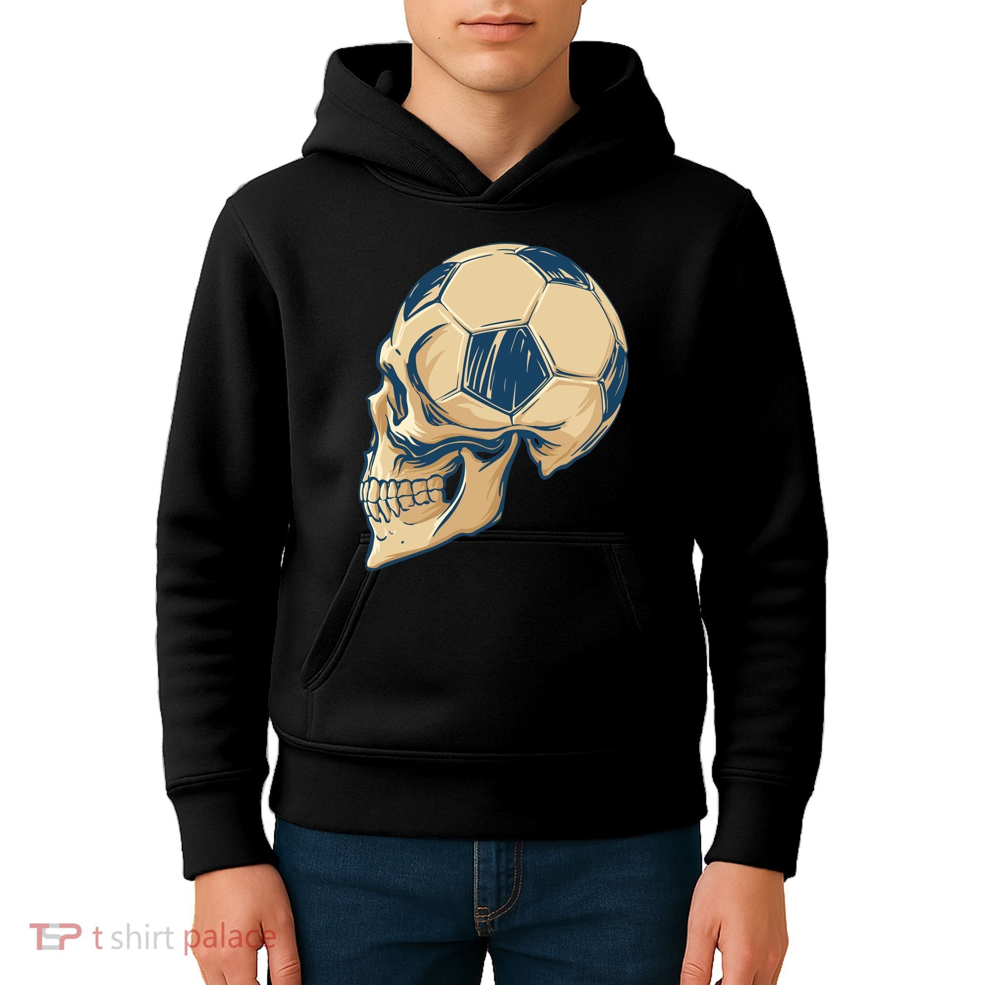 Skull Soccer Ball Kids Hoodie