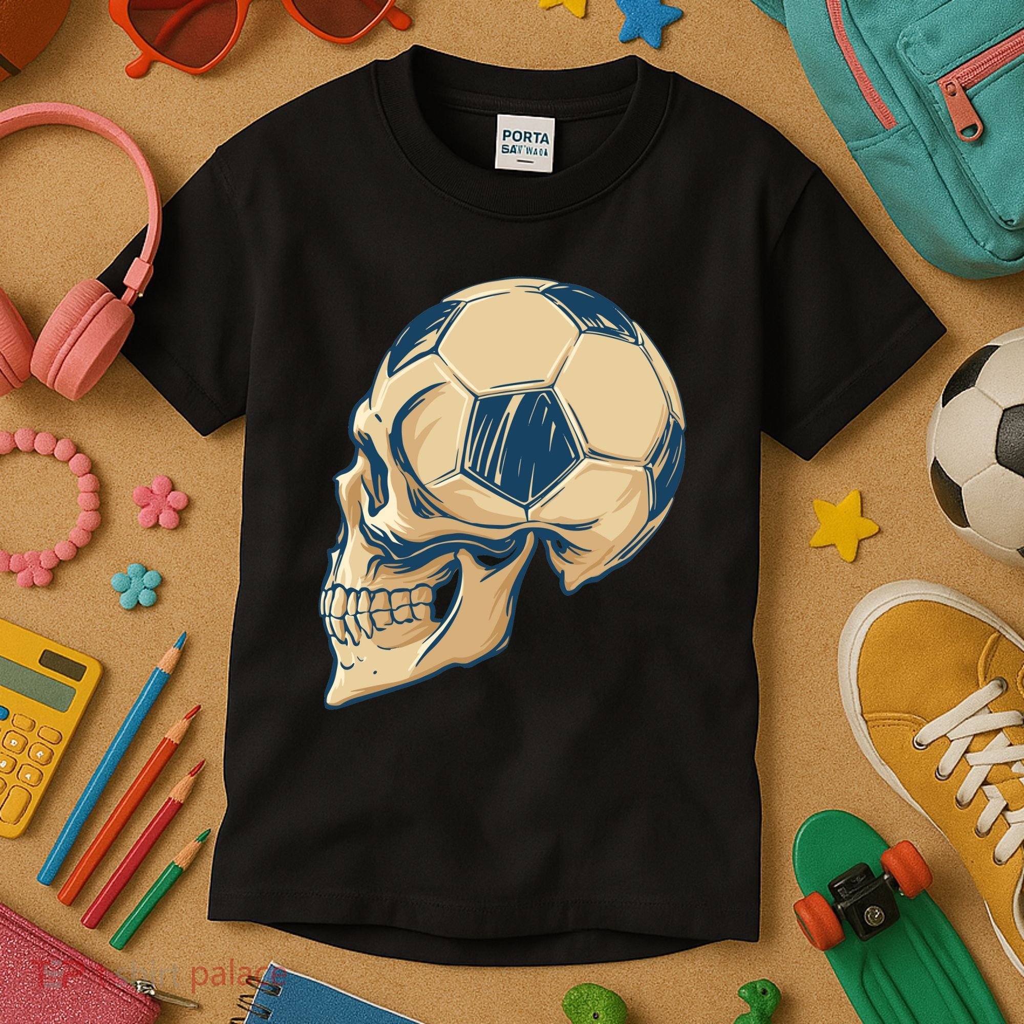 Skull Soccer Ball Kids T-Shirt