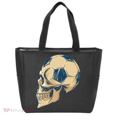 Skull Soccer Ball Tote Bag