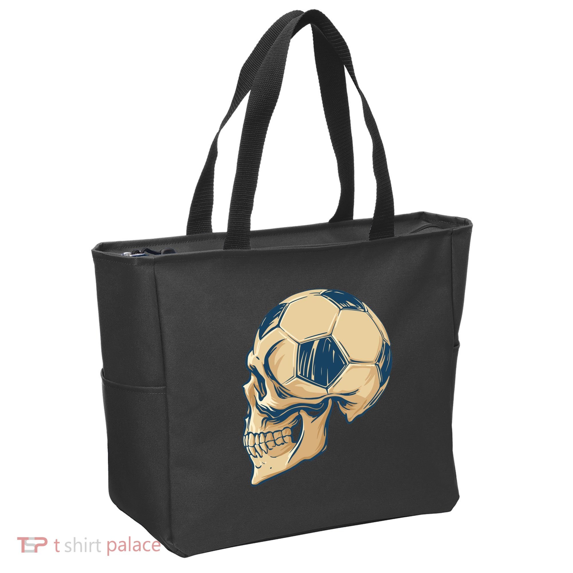 Skull Soccer Ball Tote Bag