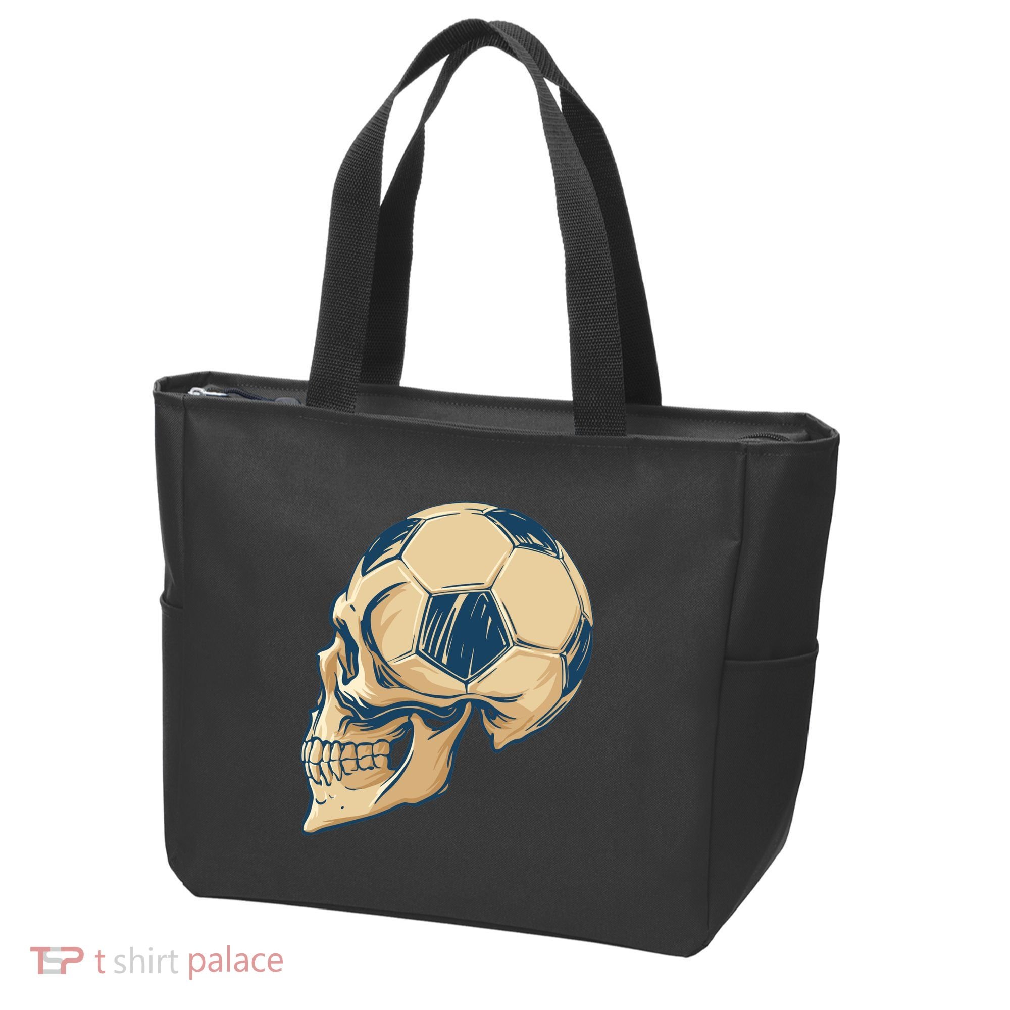 Skull Soccer Ball Tote Bag