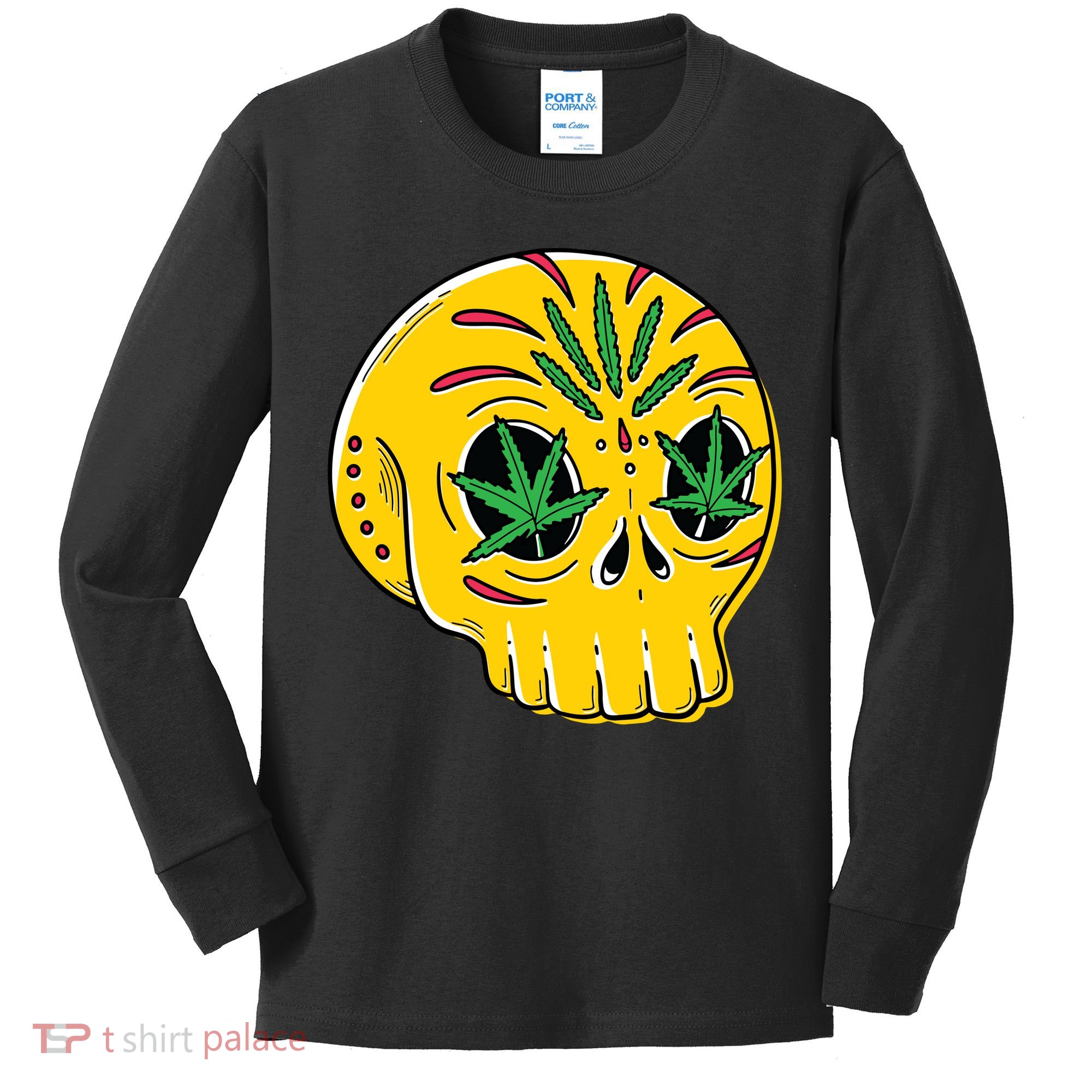 Skull Weed Kids Long Sleeve Shirt