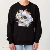 Skull White Flowers Women's Sweatshirt thumb 0