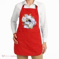 Skull White Flowers Apron thumb 2