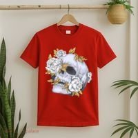 Skull White Flowers T-Shirt thumb 2