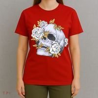 Skull White Flowers T-Shirt thumb 4