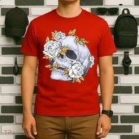 Skull White Flowers T-Shirt thumb 6