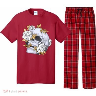 Skull White Flowers Pajama Set