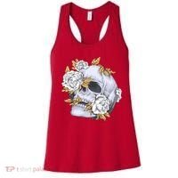 Skull White Flowers Women's Tank Top thumb 0