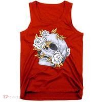 Skull White Flowers Tank Top thumb 0