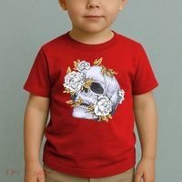Skull White Flowers Toddler T-Shirt thumb 2