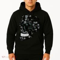 Skull With Flowers Day of the Dead Hoodie thumb 2