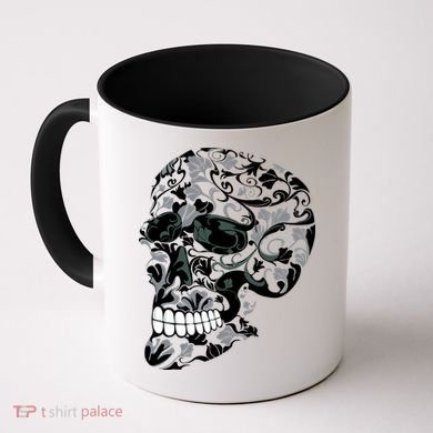 Skull With Flowers Day of the Dead Coffee Mug