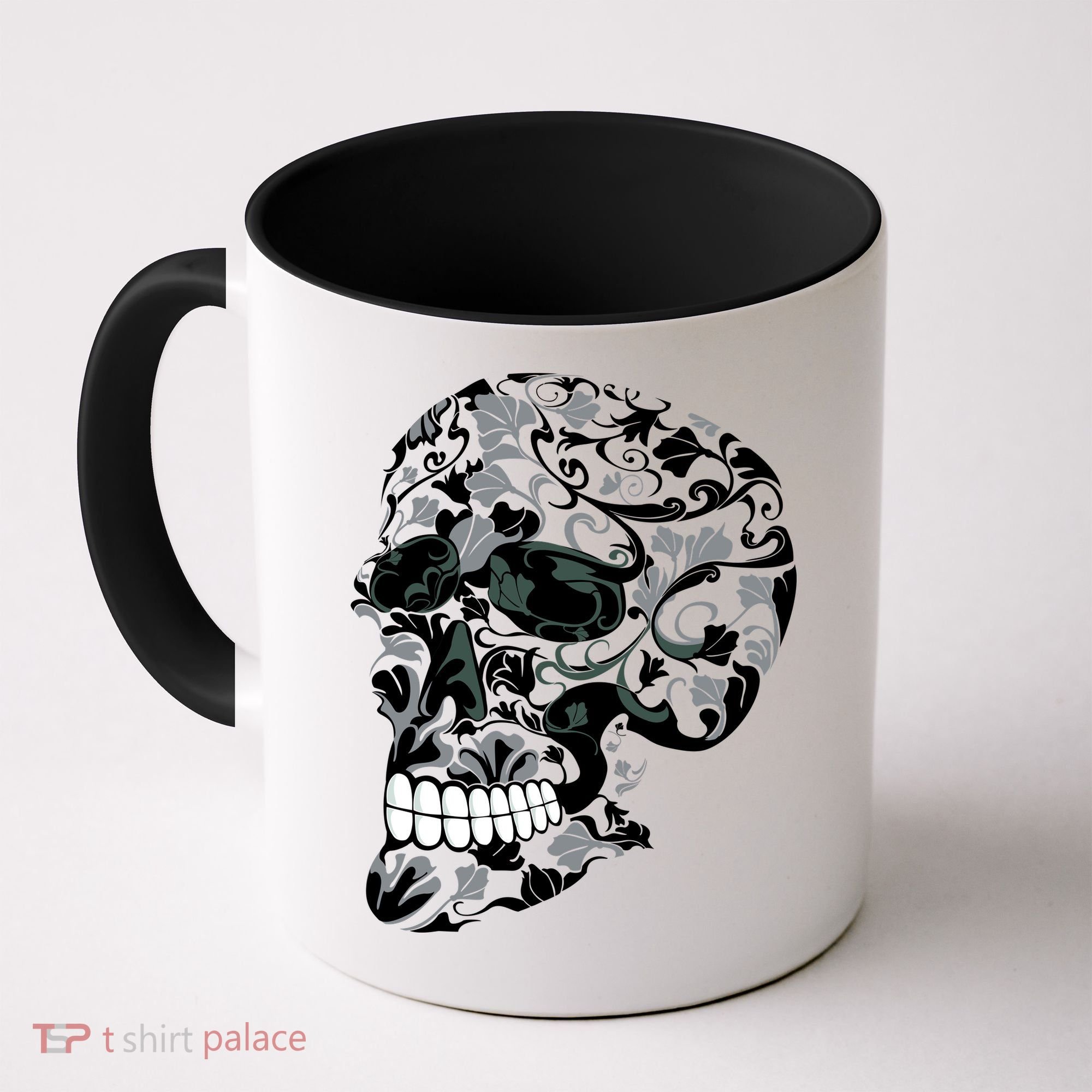 Skull With Flowers Day of the Dead Coffee Mug