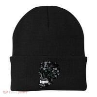 Skull With Flowers Day of the Dead Beanie thumb 0