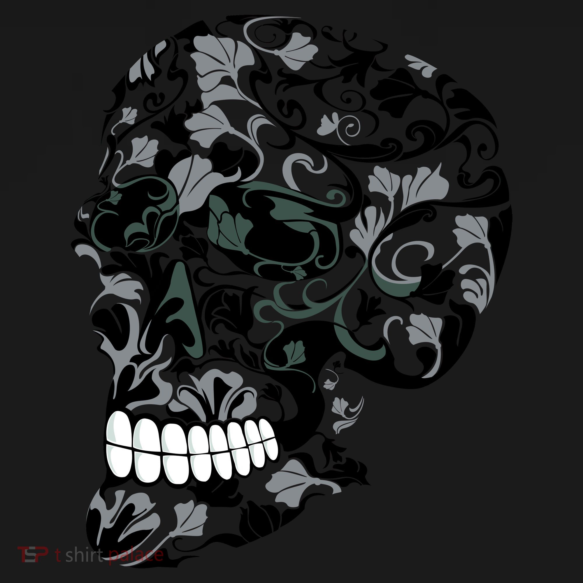 Skull With Flowers Day of the Dead Polo
