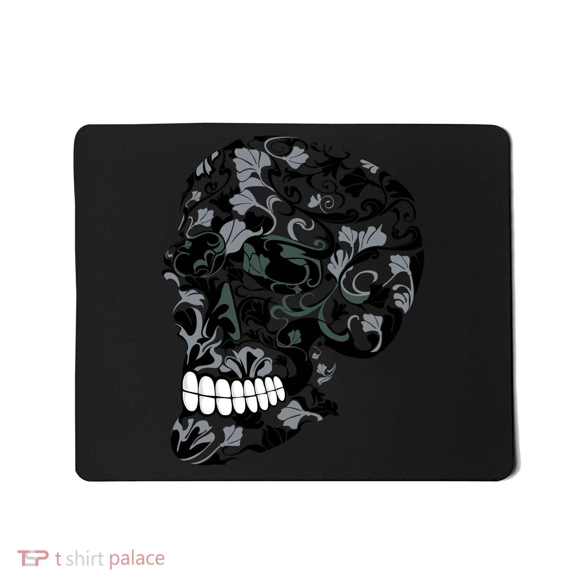 Skull With Flowers Day of the Dead Mousepad