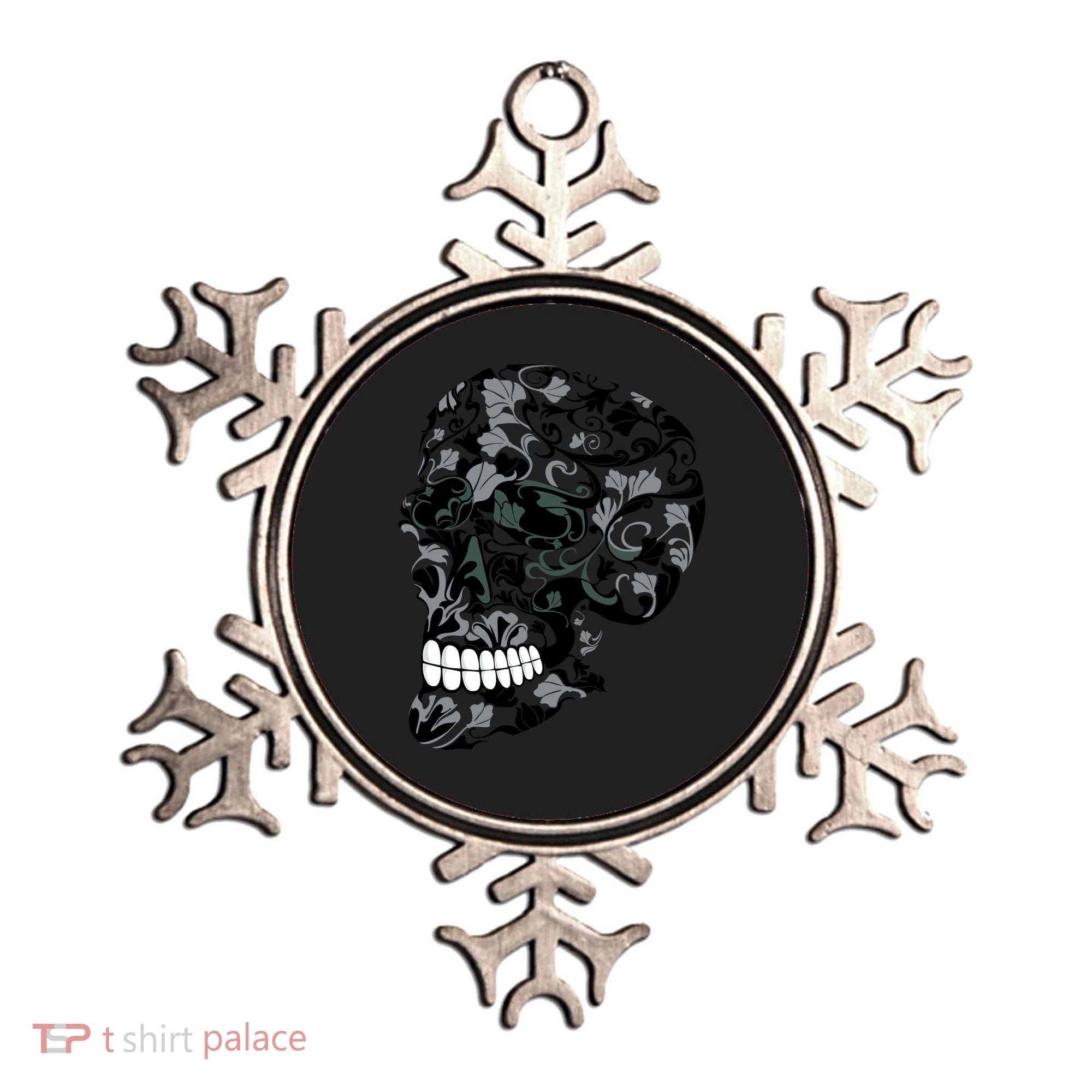 Skull With Flowers Day of the Dead Ornament