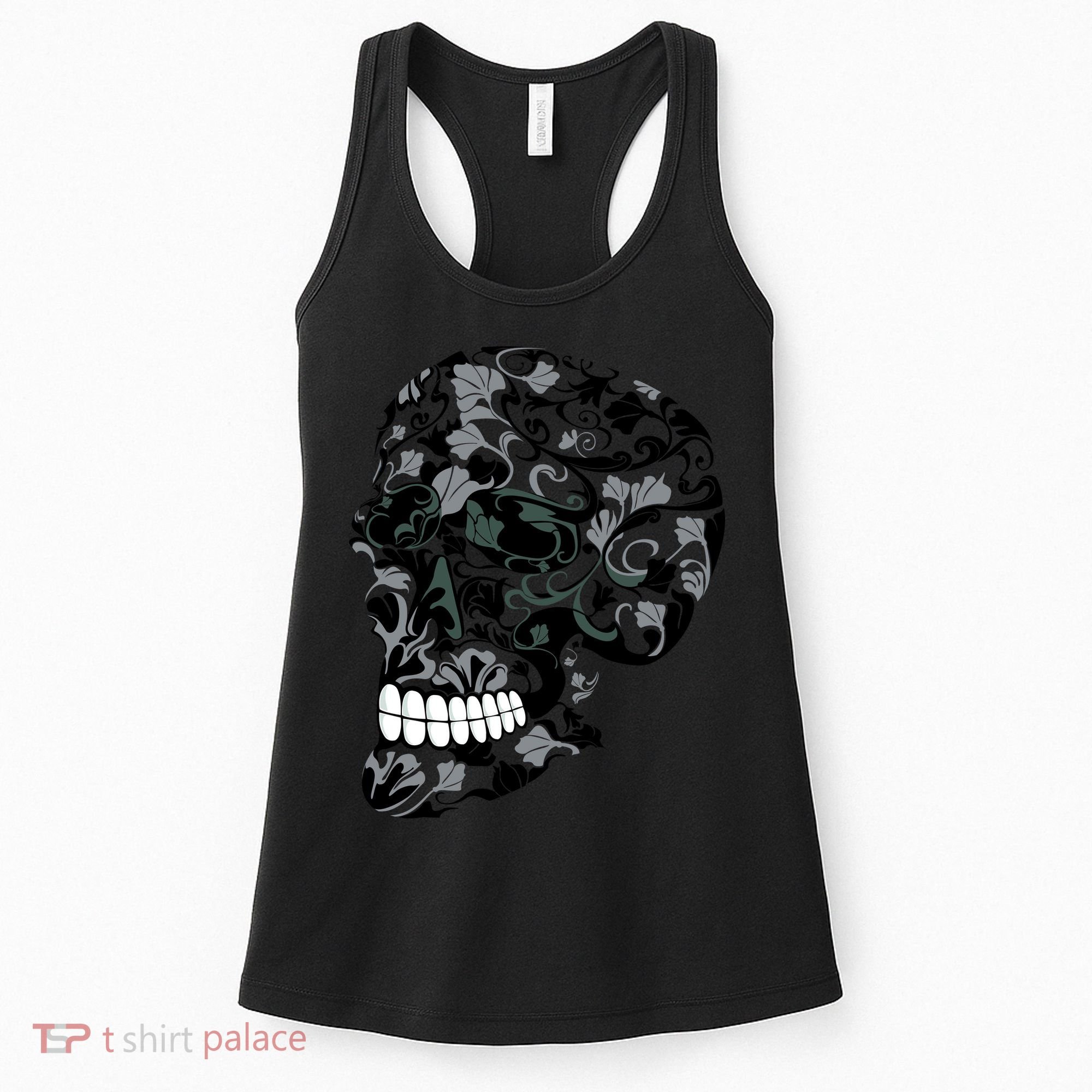 Skull With Flowers Day of the Dead Women's Tank Top