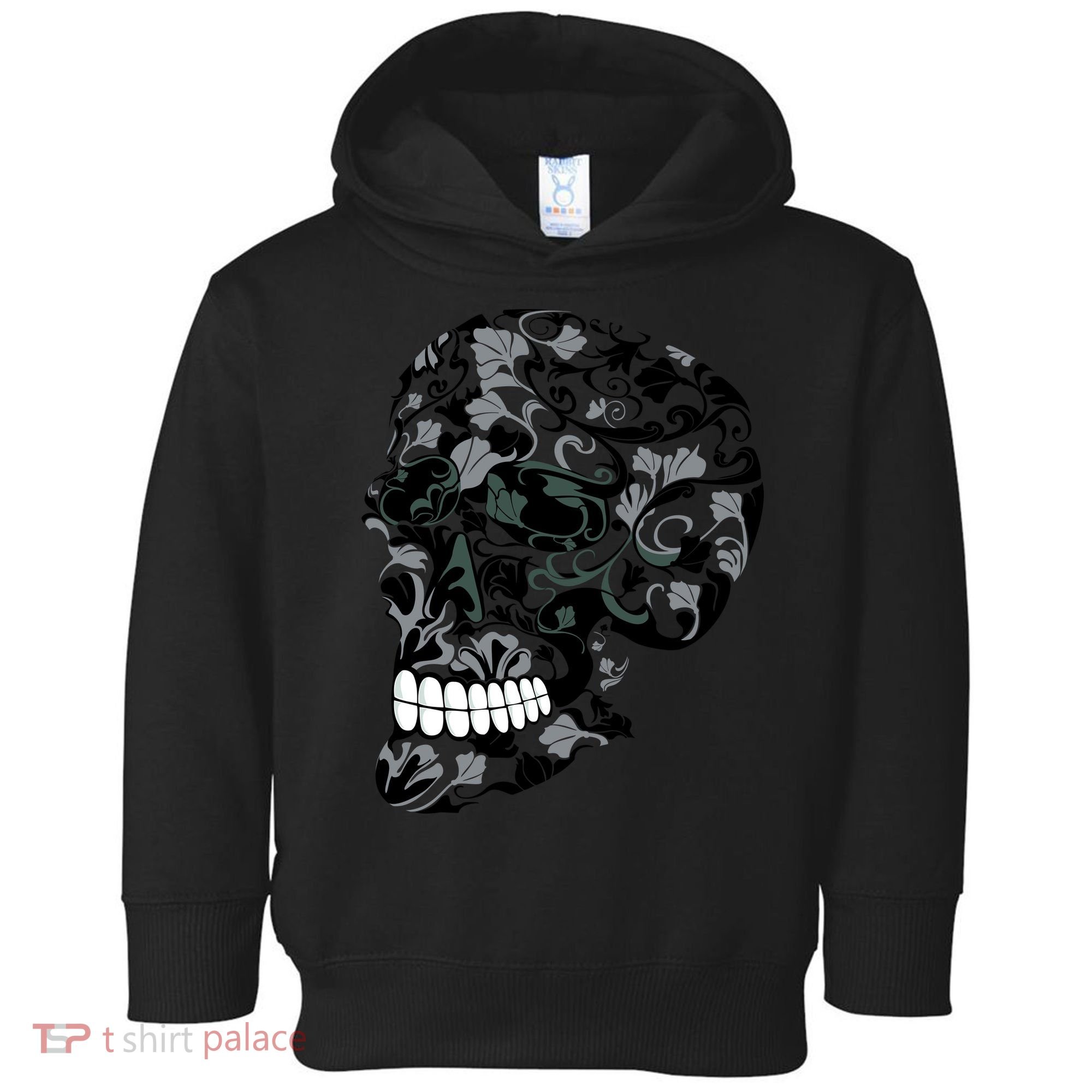 Skull With Flowers Day of the Dead Toddler Hoodie