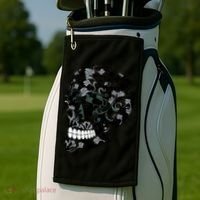 Skull With Flowers Day of the Dead Golf Towel thumb 2