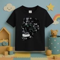 Skull With Flowers Day of the Dead Toddler T-Shirt thumb 3