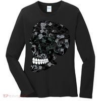 Skull With Flowers Day of the Dead Women's Long Sleeve Shirt thumb 0