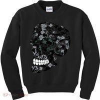 Skull With Flowers Day of the Dead Kids Sweatshirt thumb 0
