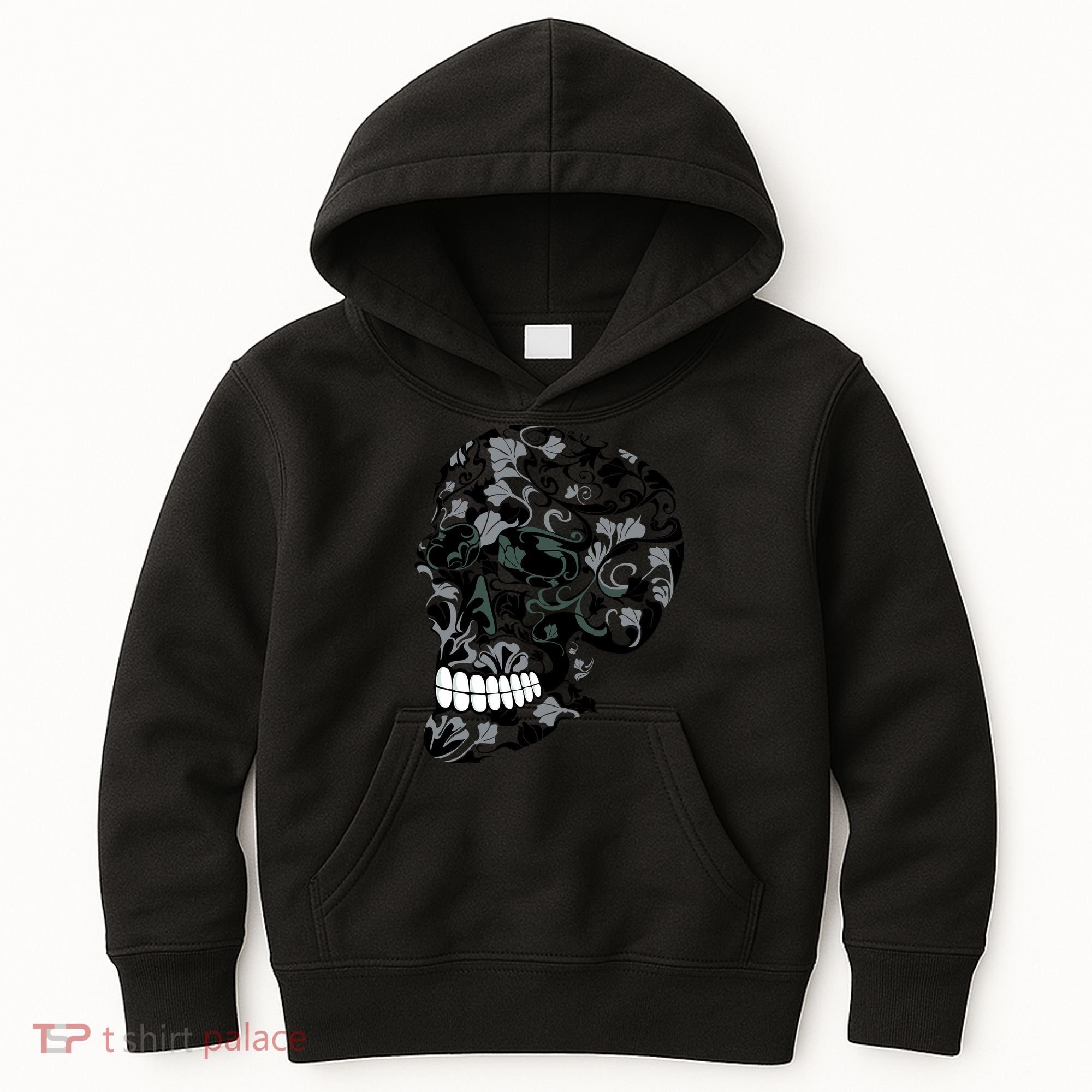 Skull With Flowers Day of the Dead Kids Hoodie