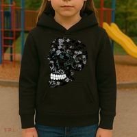 Skull With Flowers Day of the Dead Kids Hoodie thumb 3