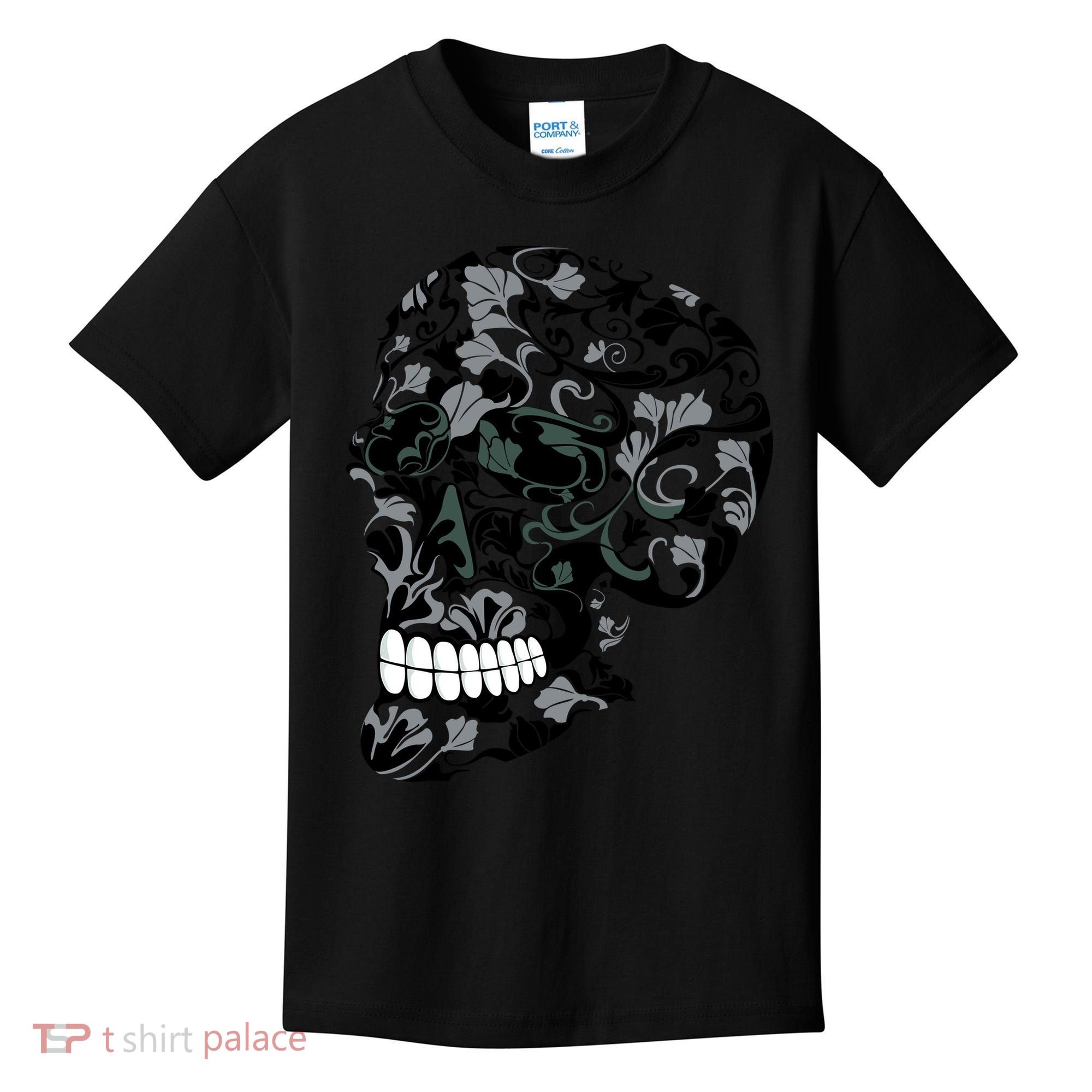 Skull With Flowers Day of the Dead Kids T-Shirt