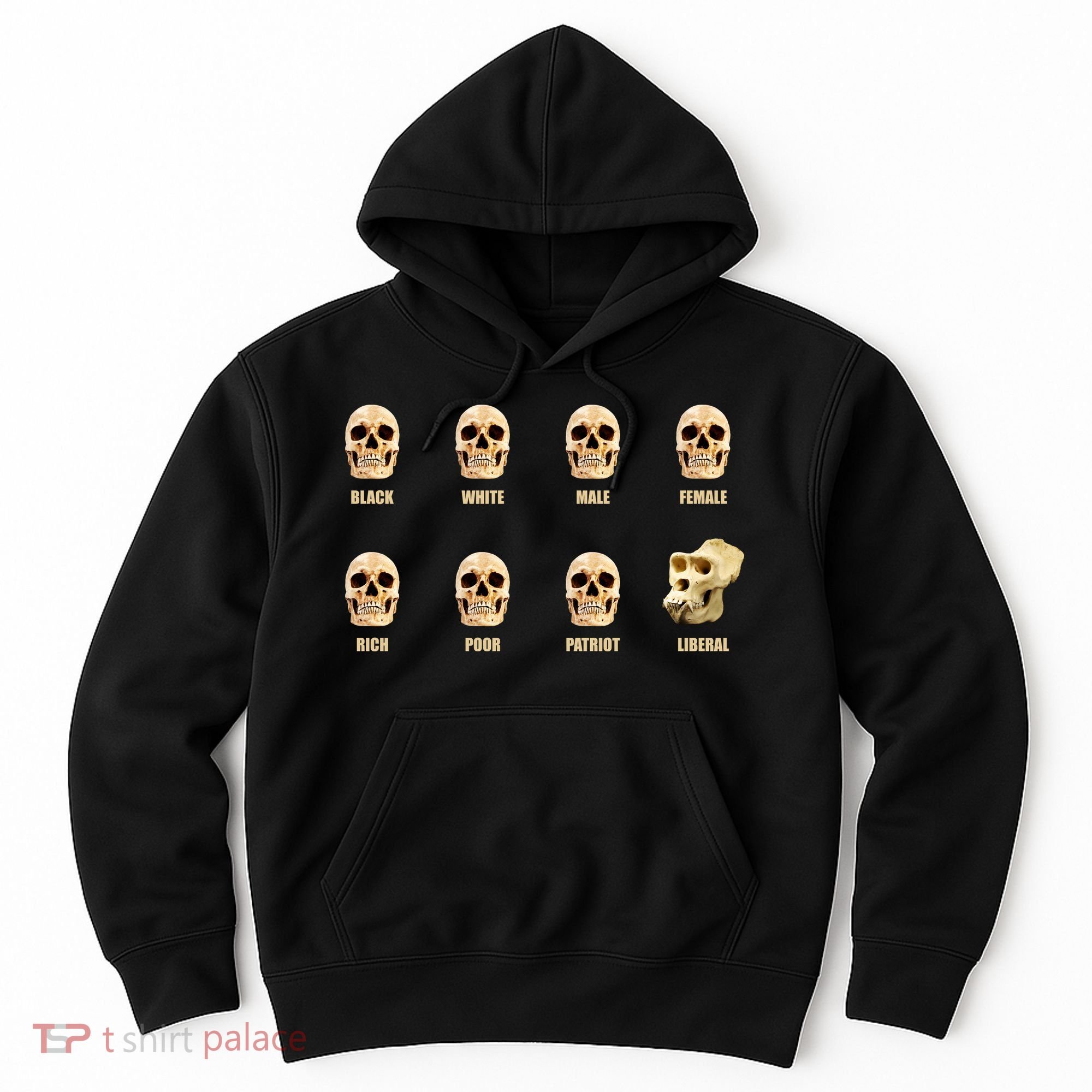 Skulls of Modern America Funny Liberal Monkey Skull Hoodie