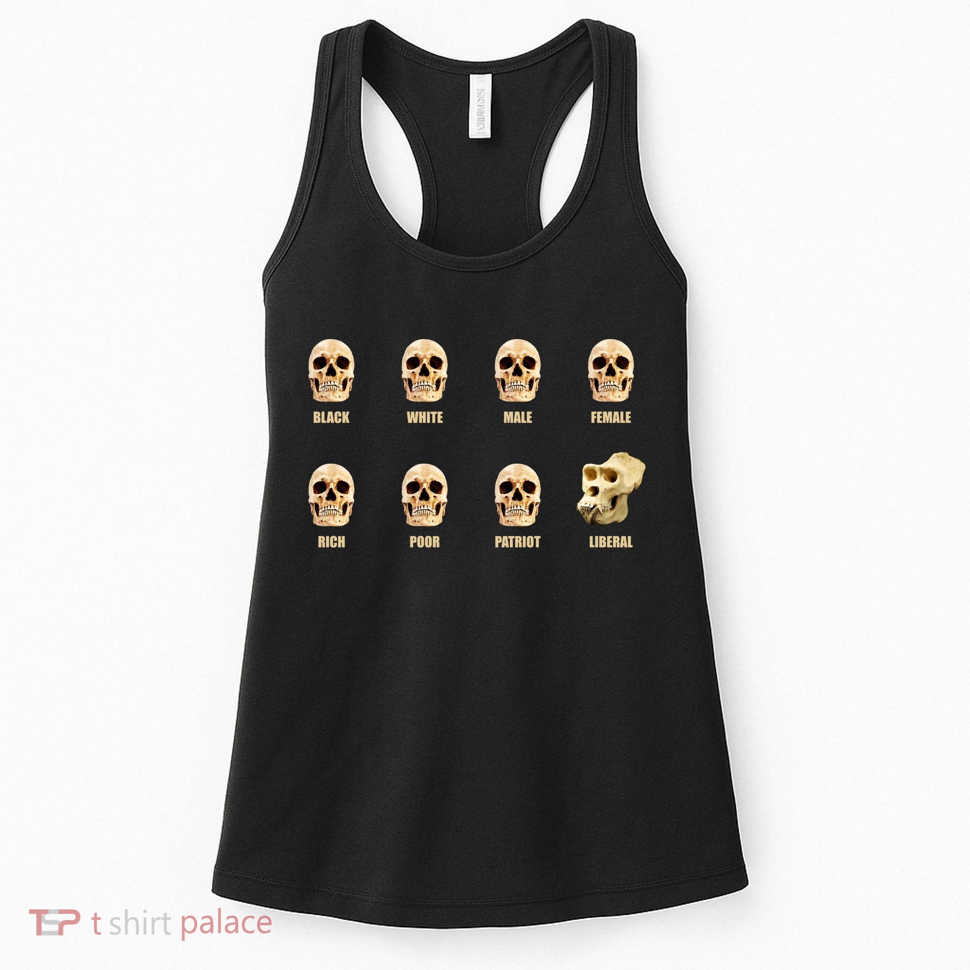 Skulls of Modern America Funny Liberal Monkey Skull Women's Tank Top