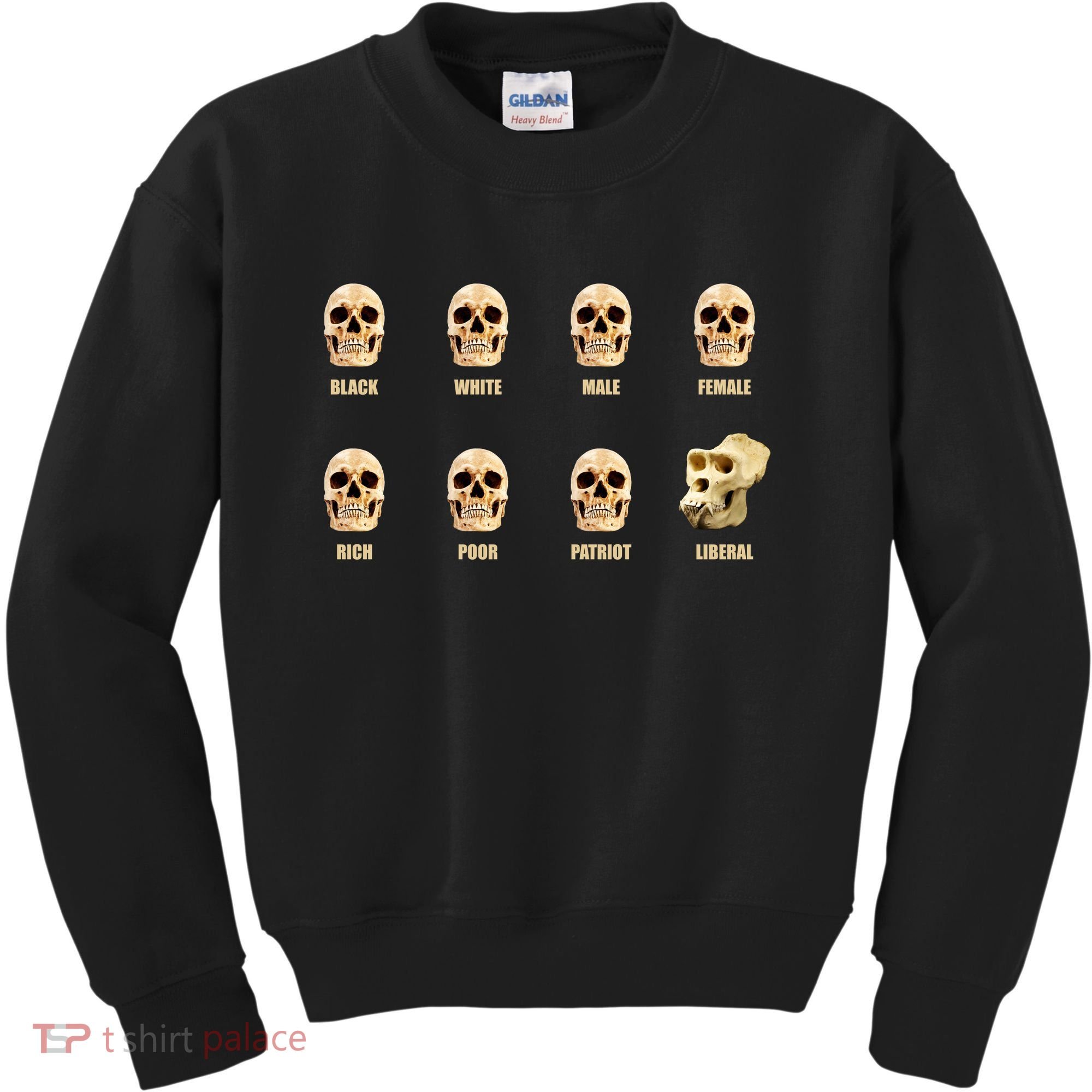 Skulls of Modern America Funny Liberal Monkey Skull Kids Sweatshirt