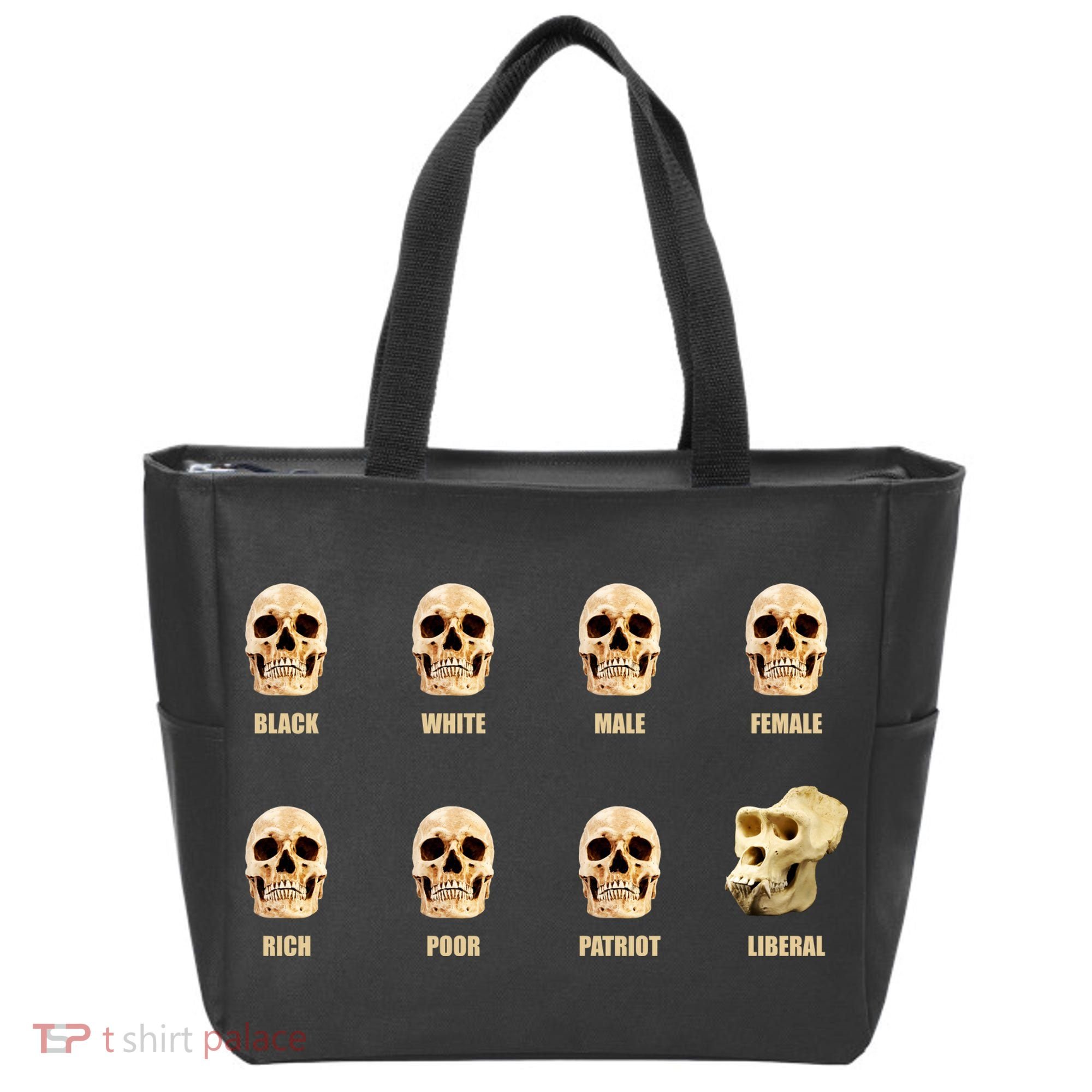 Skulls of Modern America Funny Liberal Monkey Skull Tote Bag