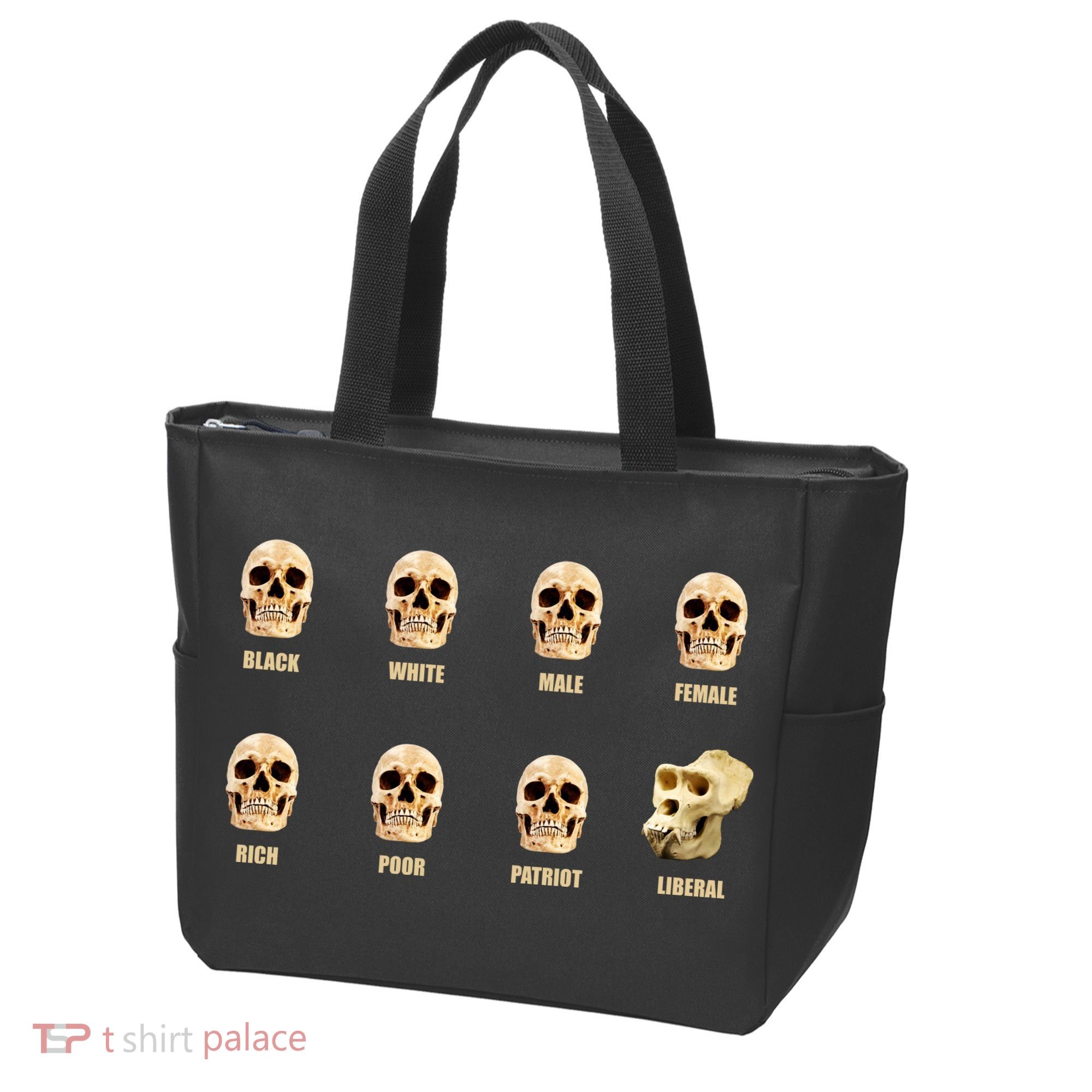 Skulls of Modern America Funny Liberal Monkey Skull Tote Bag