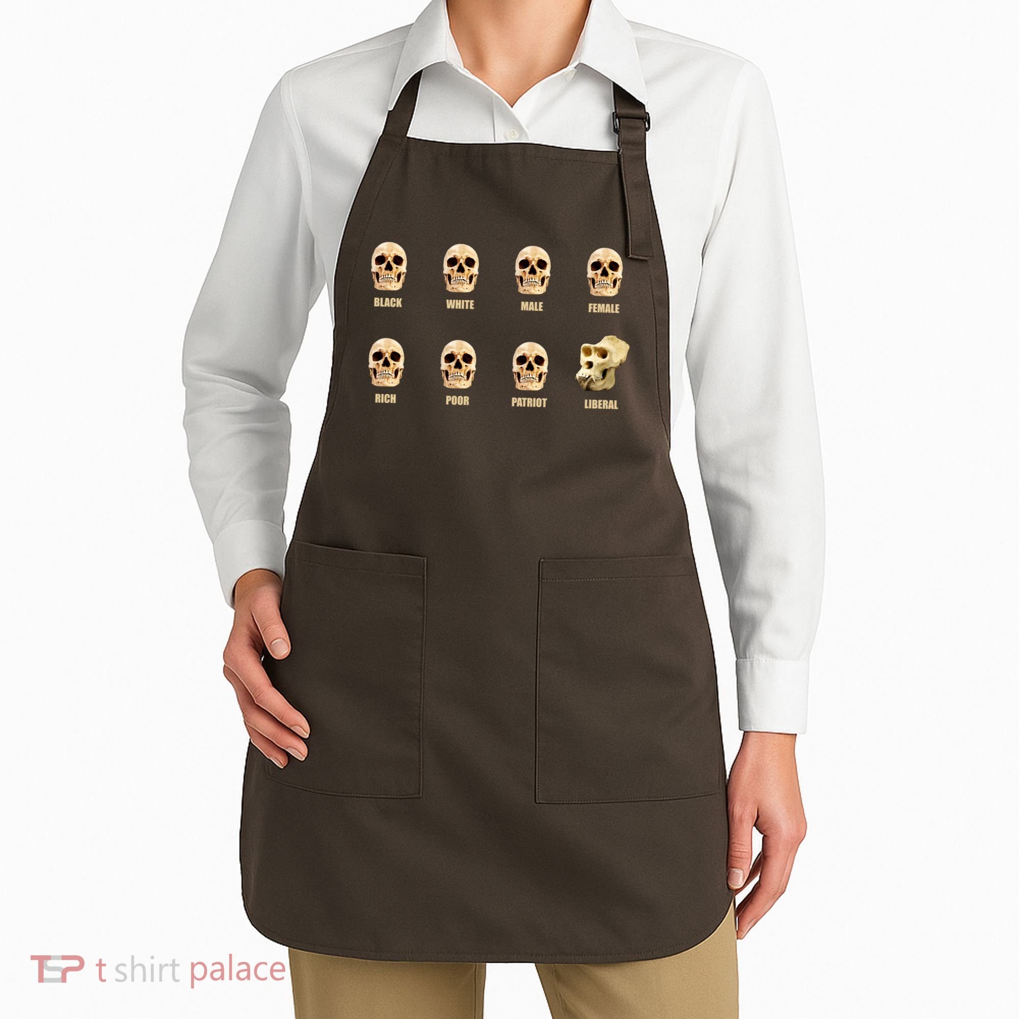 Skulls of Modern America Funny Liberal Monkey Skull Apron
